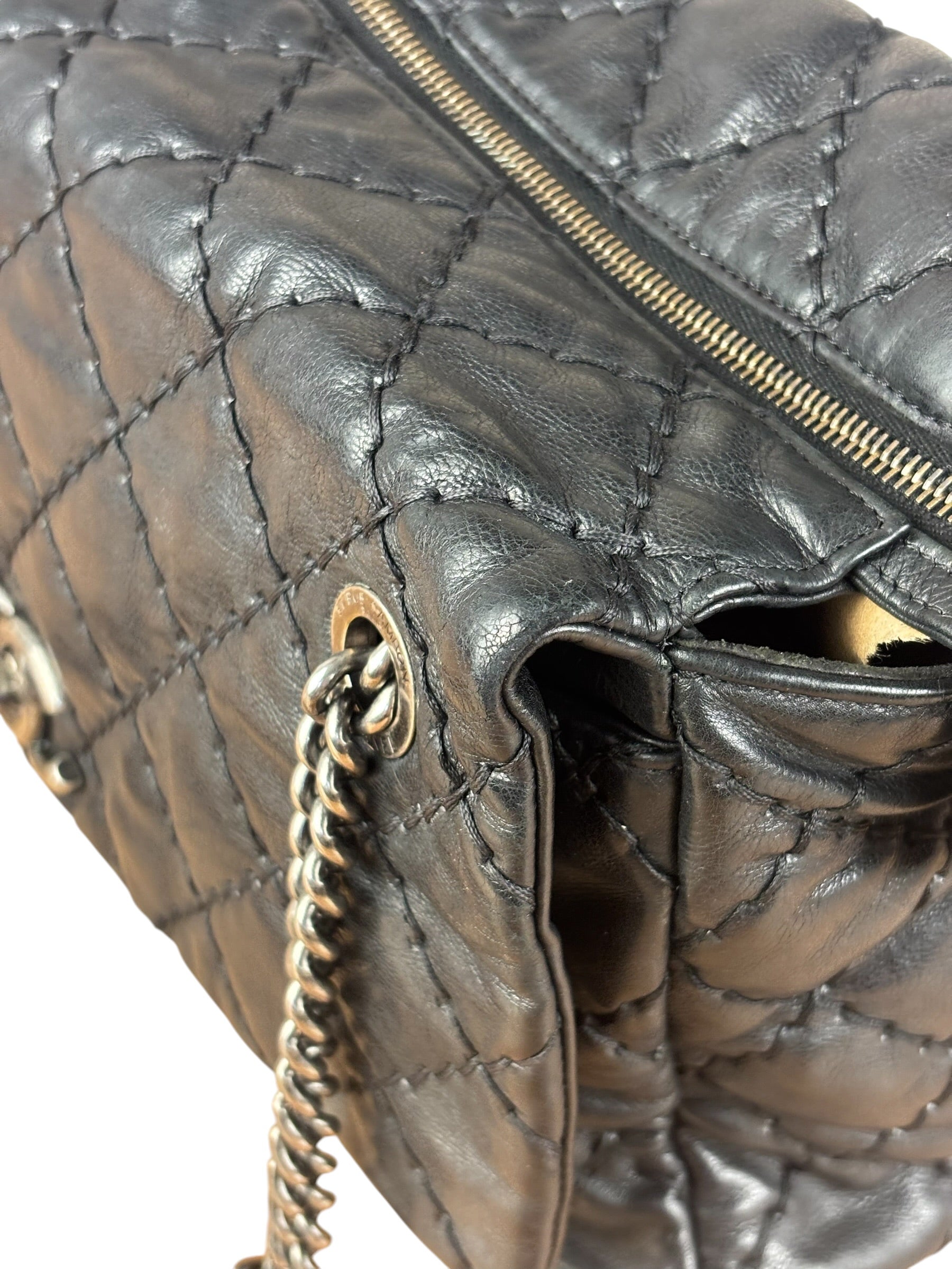 Chanel Black Leather Paris Moscow Flap/Chain Shoulder Bag 2005