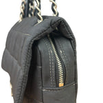 Chanel Black Nylon Chocolate Bar Chain Flap Bag 2002