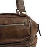 Chanel Brown Leather Essential Square Stitch Bowler Bag 2007