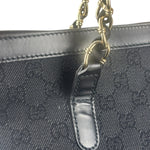 Gucci GG Black Canvas Capri Chain Tote Bag