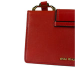 Miu Miu Red Leather Lady Jeweled Flap Bag