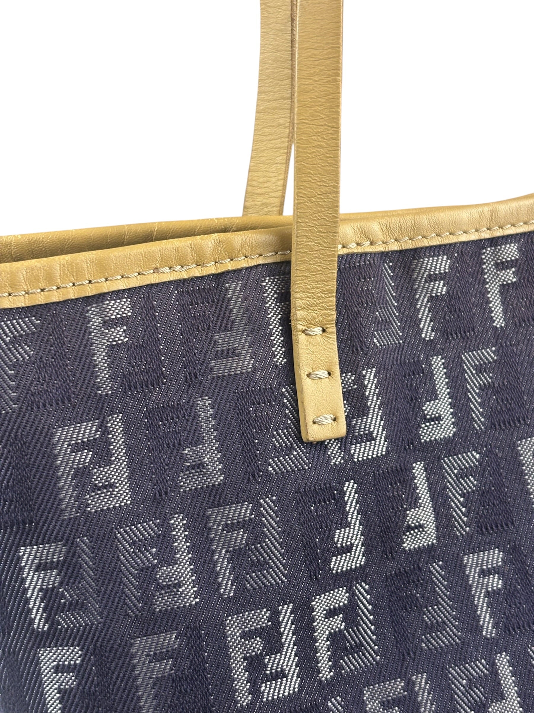 Fendi Purple Denim Roll Zucchino Tote