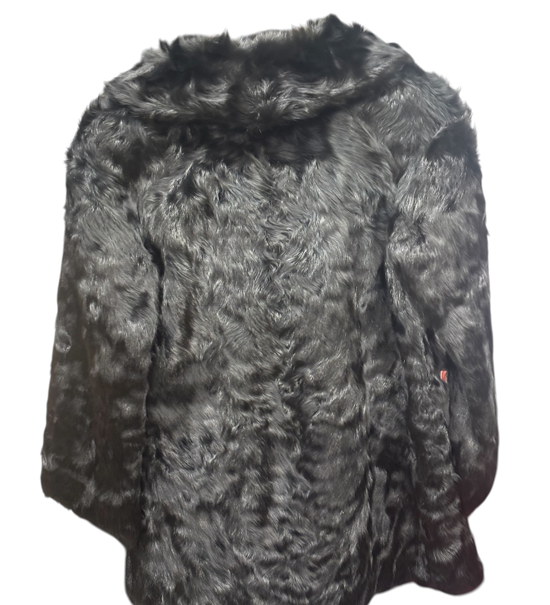 Moon Bat x Golden Leaf Vintage Black Rabbit Fur Coat