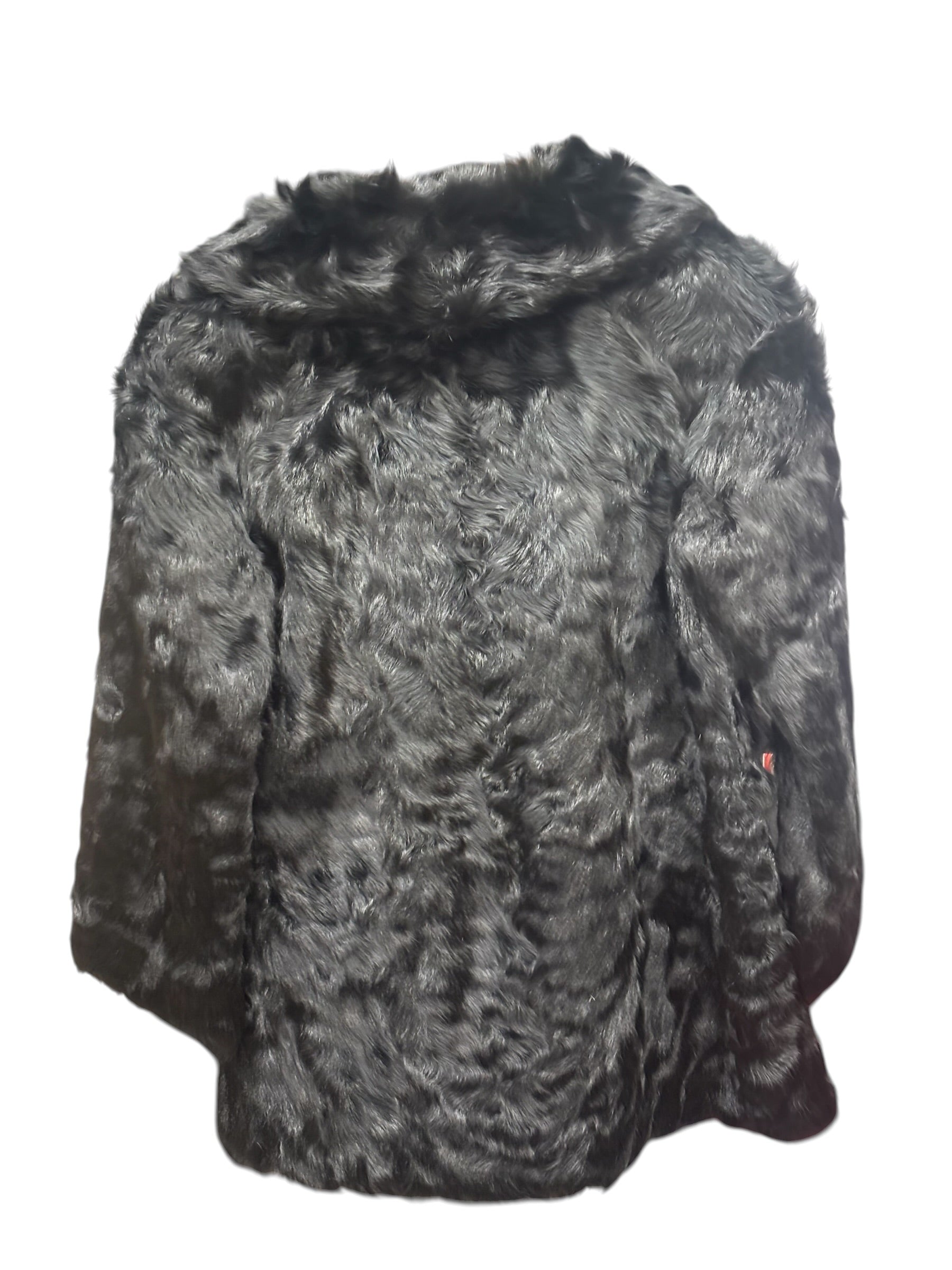 Moon Bat x Golden Leaf Vintage Black Rabbit Fur Coat