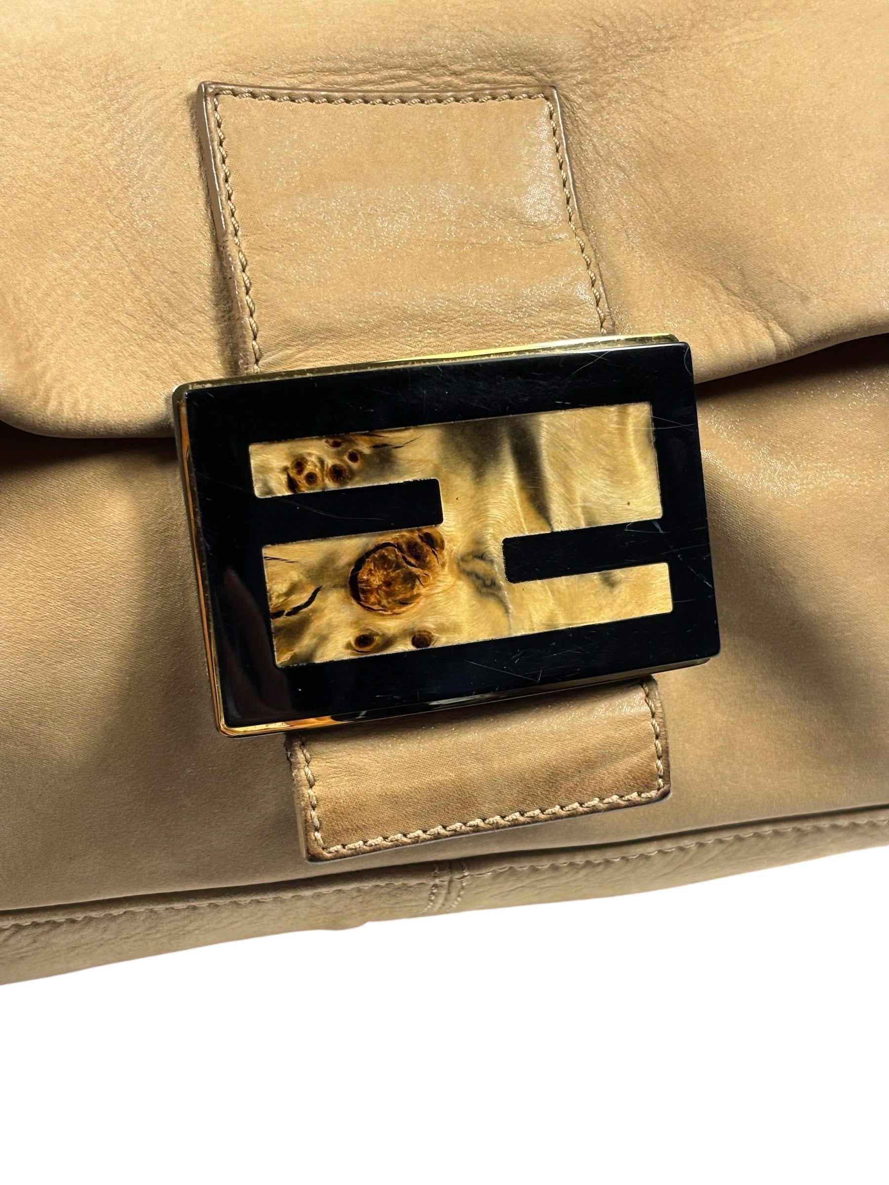 Fendi Beige Leather Mamma Baguette