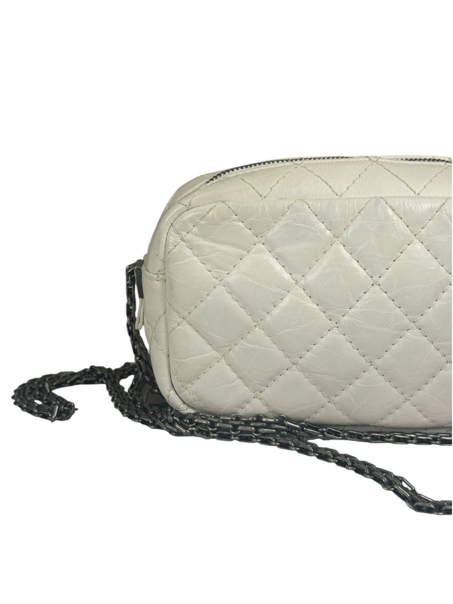 Chanel White Quilted Mini Reissue Camera Bag 2018