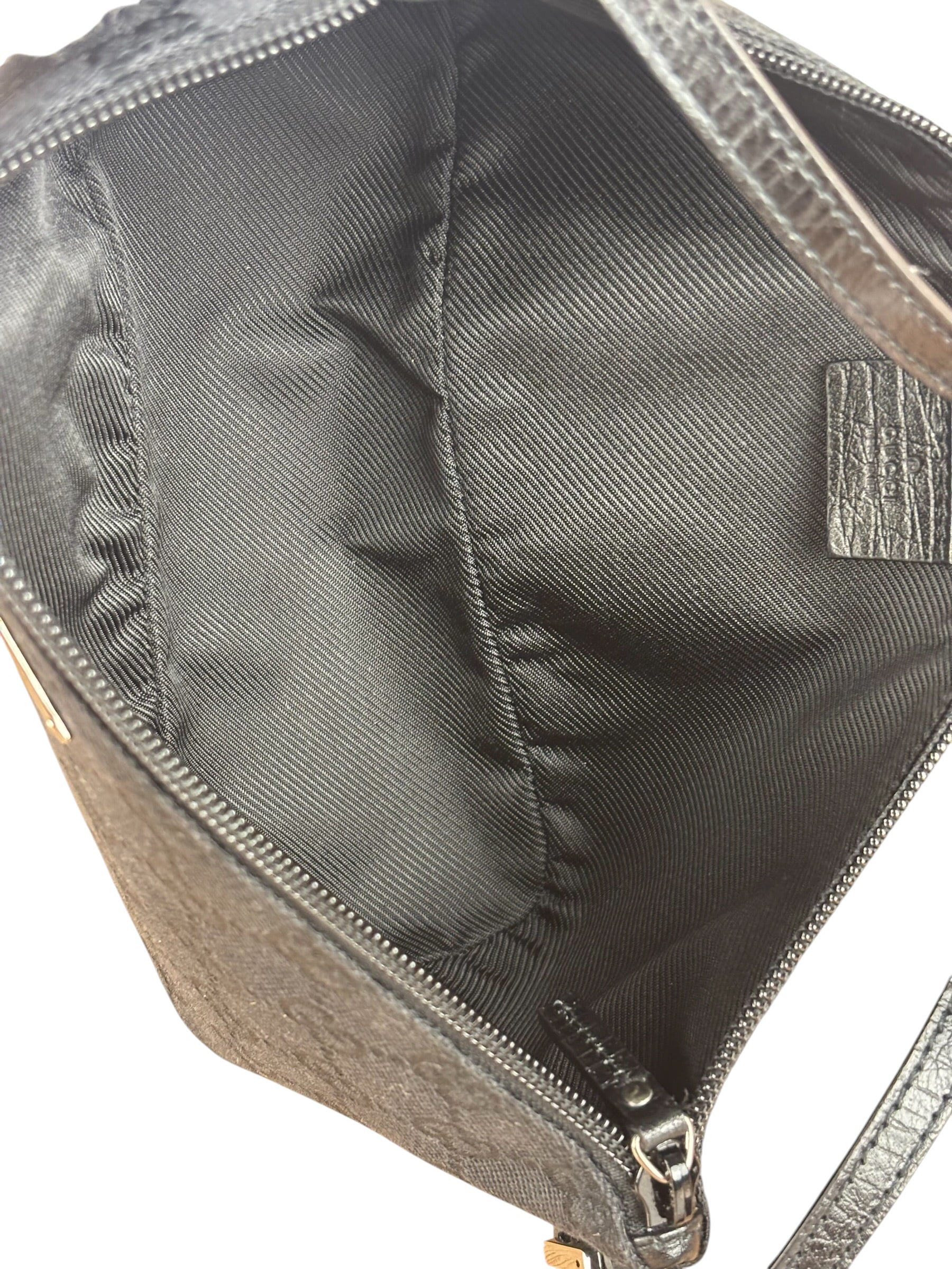 Gucci GG Vintage Black Canvas Monogram Boat Pochette