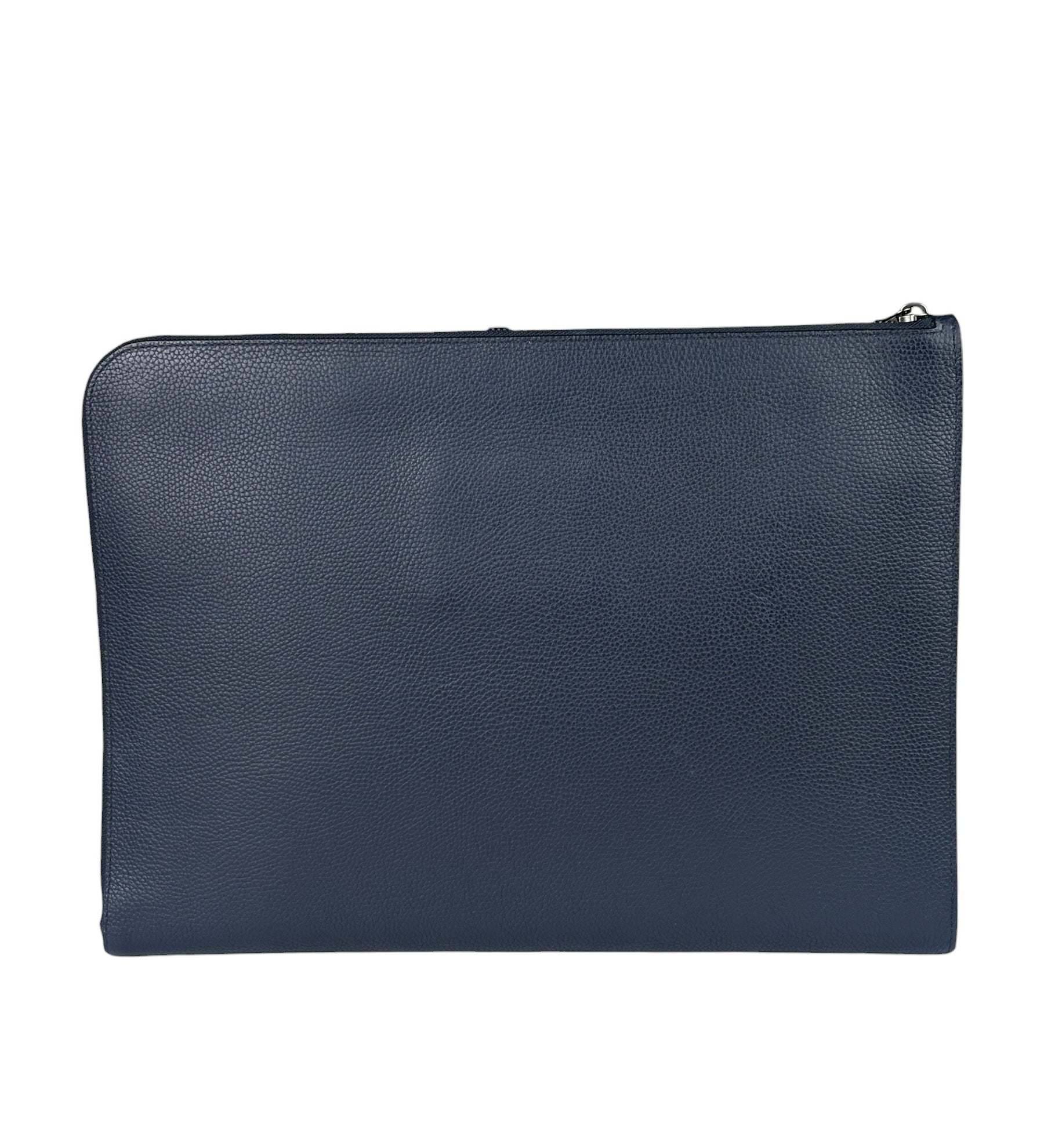 Coach Navy Pebbled Leather Laptop Case