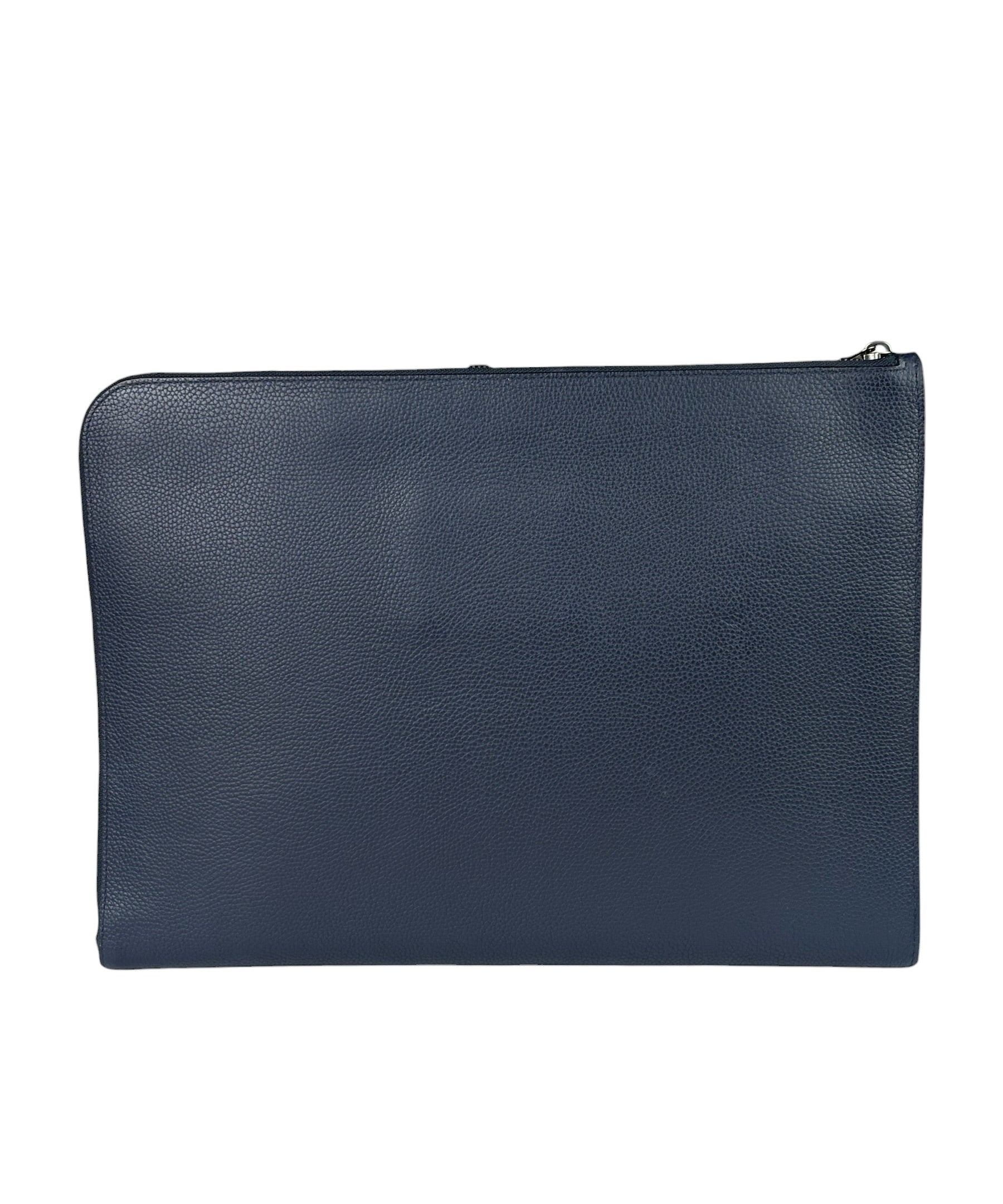 Coach Navy Pebbled Leather Laptop Case