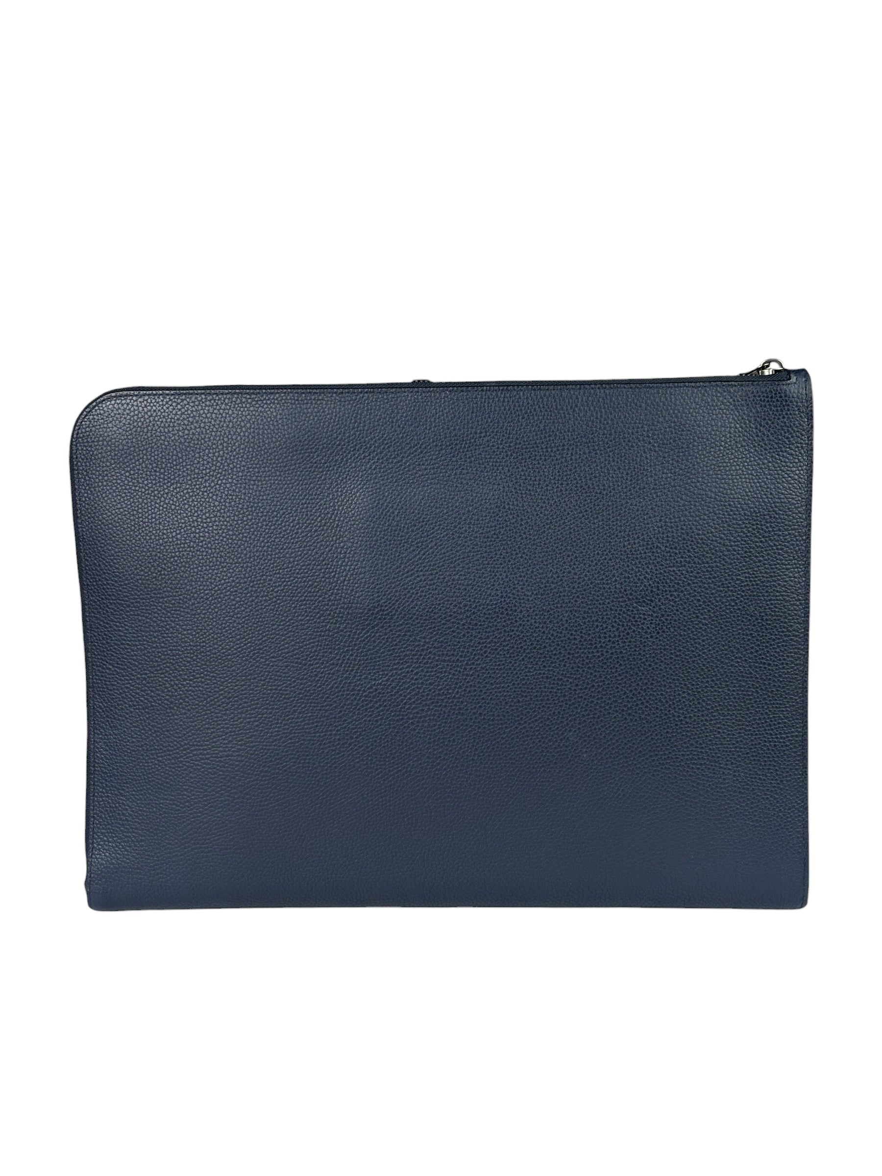 Coach Navy Pebbled Leather Laptop Case