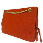 Chanel Vintage Red Quilted Tweed Shoulder Bag 1994