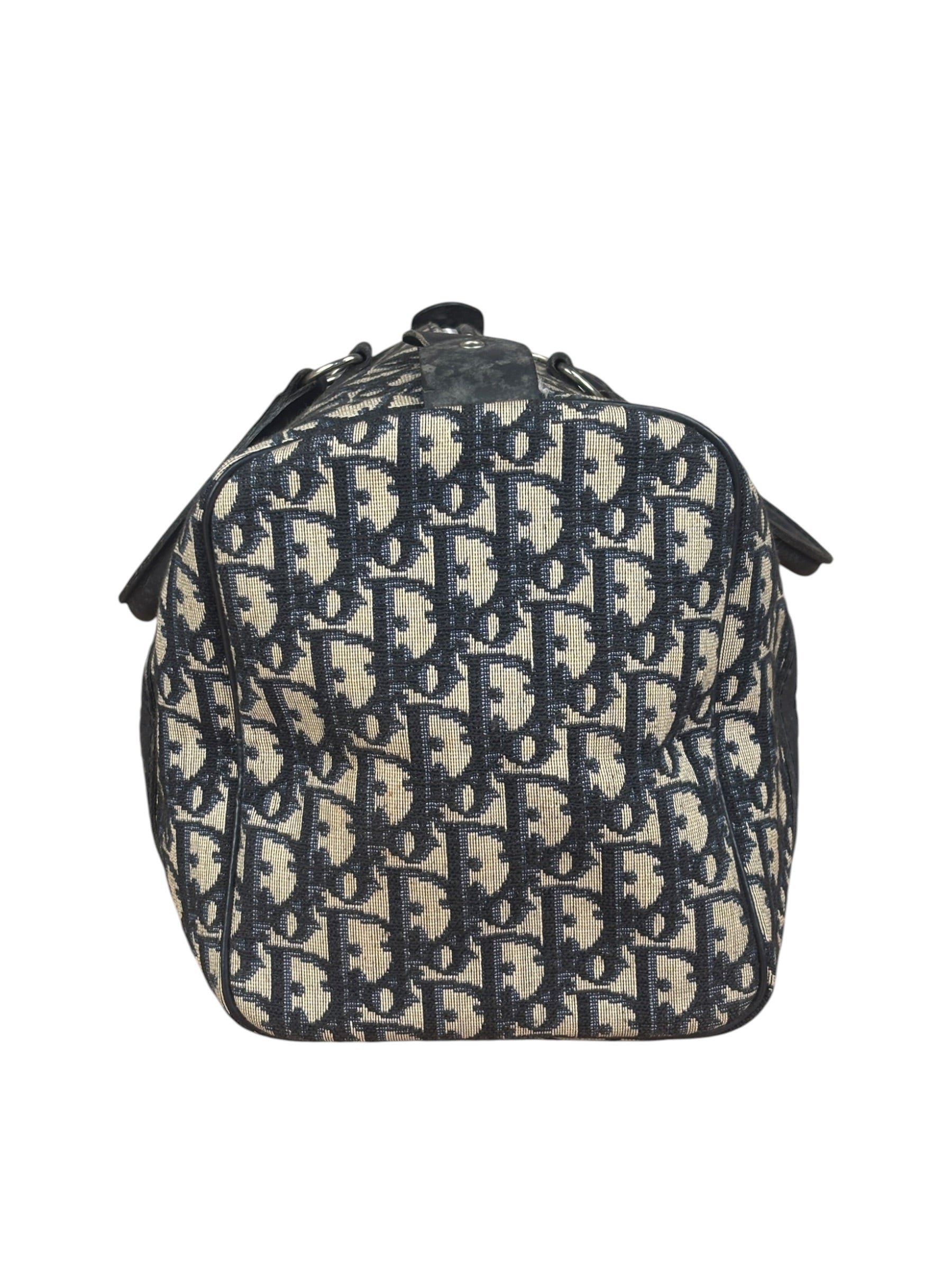 Christian Dior Vintage Blue Oblique Trotter Boston Bag