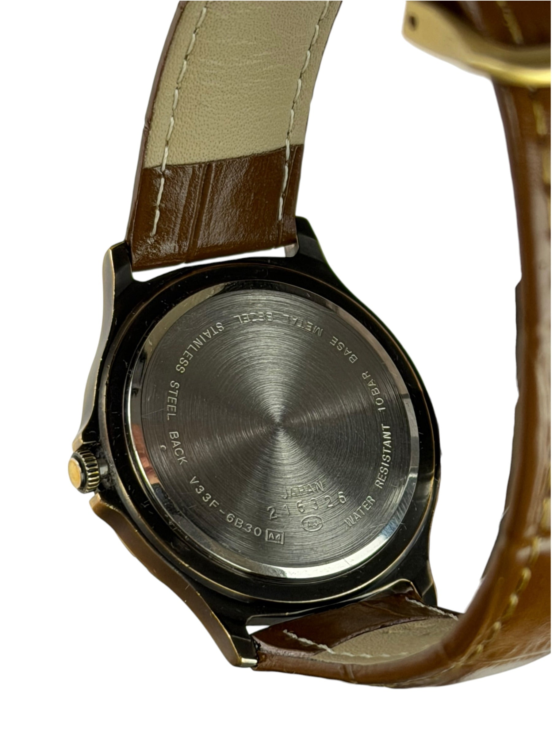 Alba Moon Phase Month Day Date Brown Leather Strap