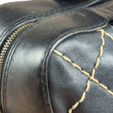 Chanel Vintage Black Leather Wild Stitch Bowler Shoulder Bag 2001