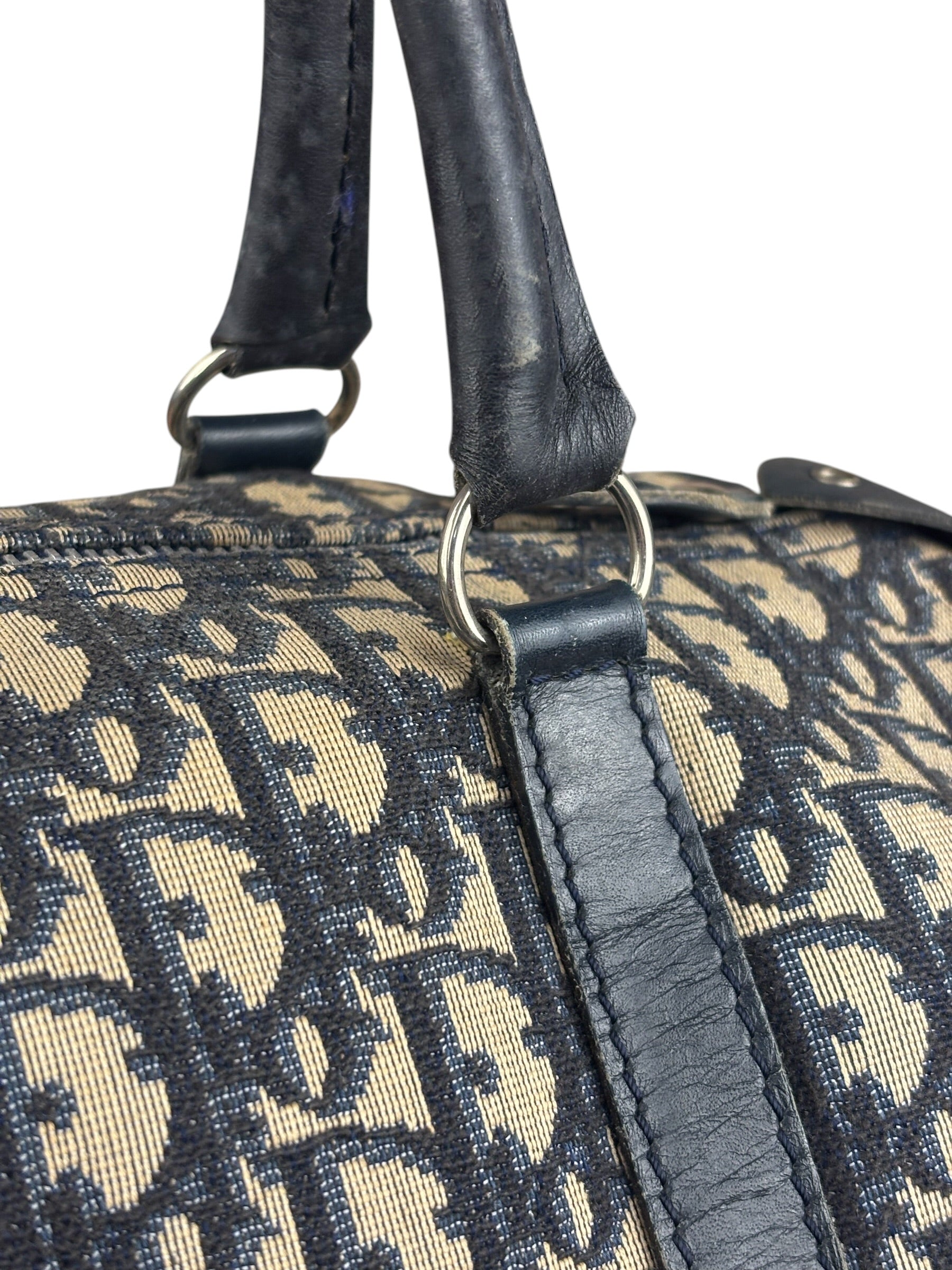 Christian Dior Vintage Navy Trotter Boston Bag
