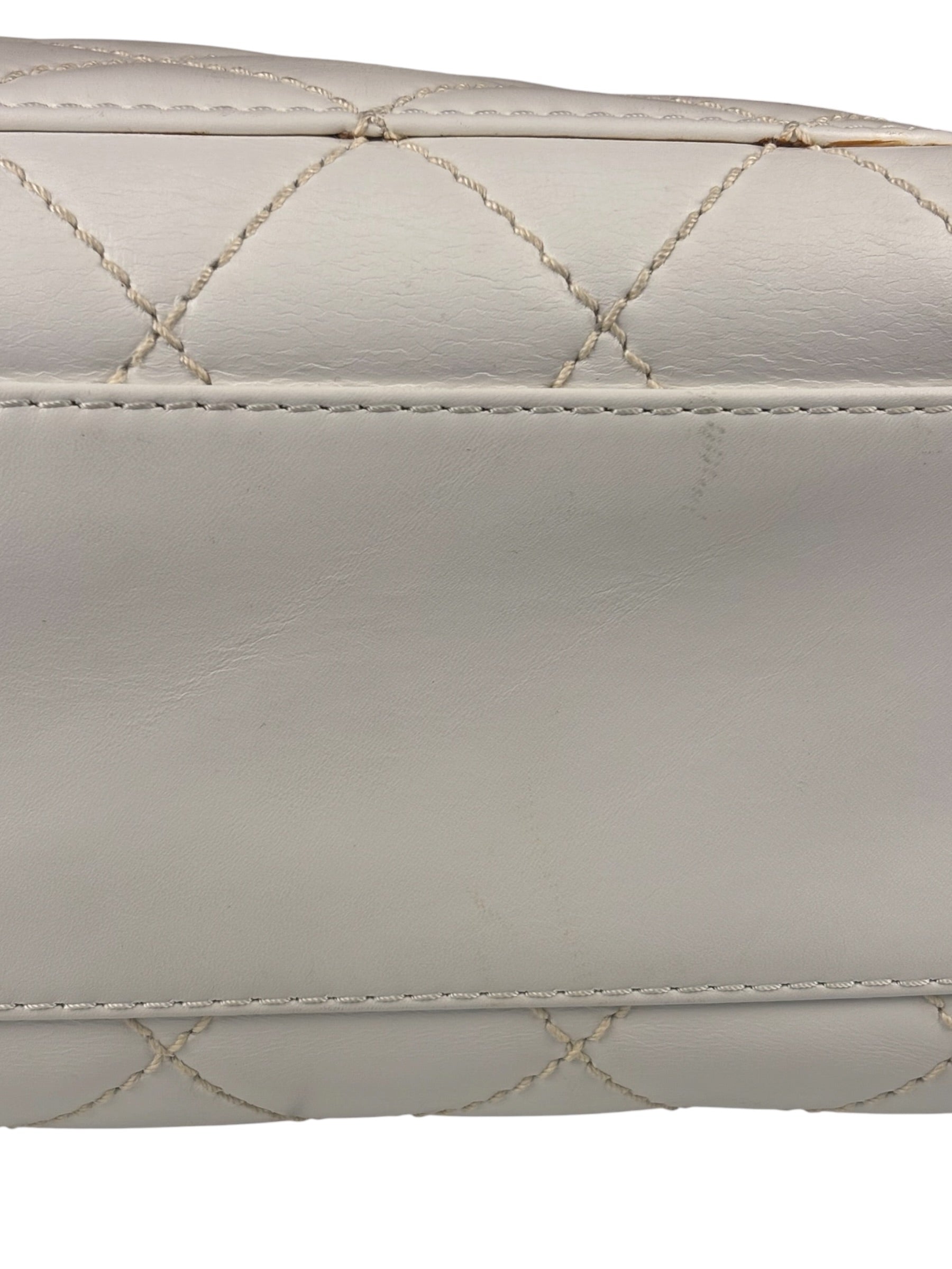 Chanel White CC Lambskin Wild Stitch Handbag 2003