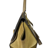 Celine Tri-Color Beige Leather/Suede Trapeze Medium Two-Way Bag
