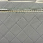 Chanel Grey Quilted Leather Trim Bowling Bag 2000