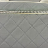 Chanel Grey Quilted Leather Trim Bowling Bag 2000