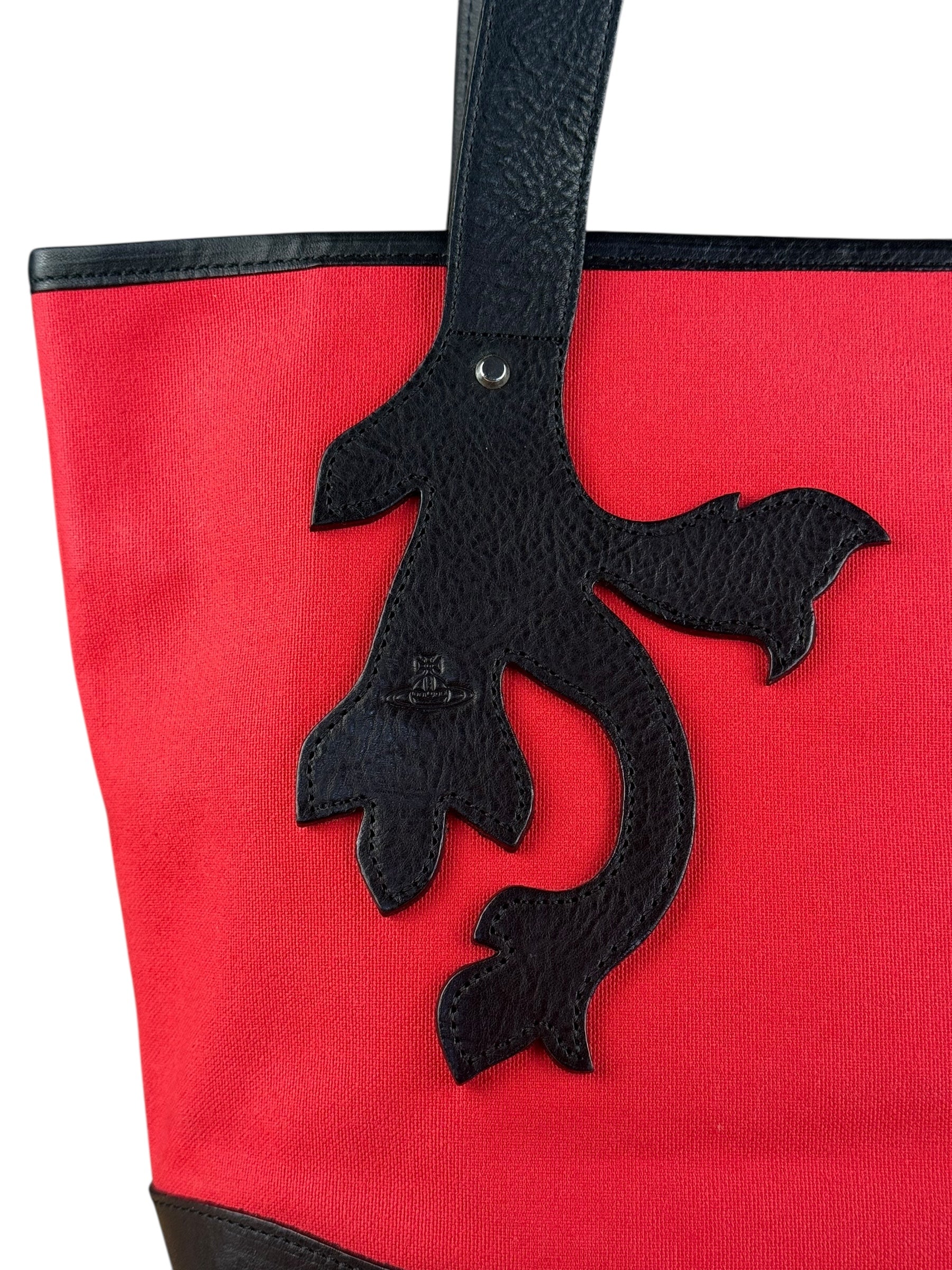 Vivienne Westwood Red Canvas Tote Bag
