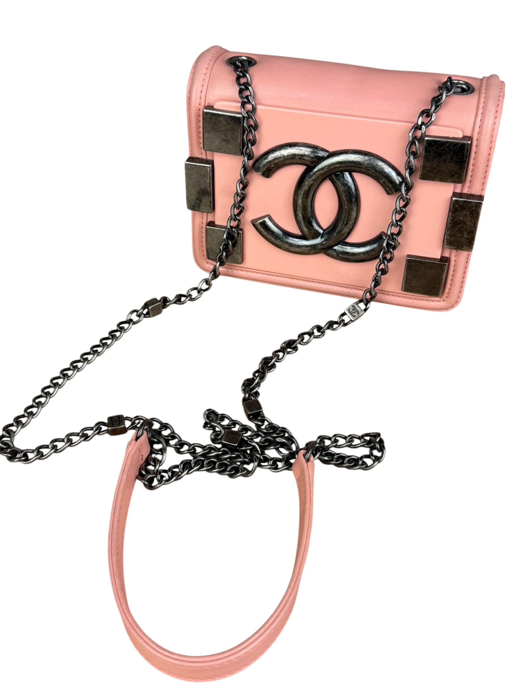 Chanel Pink Mini Boy Brick Chain Flap Bag 2013