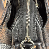 Chloé Vintage Black Leather Python Silverado Shoulder Bag