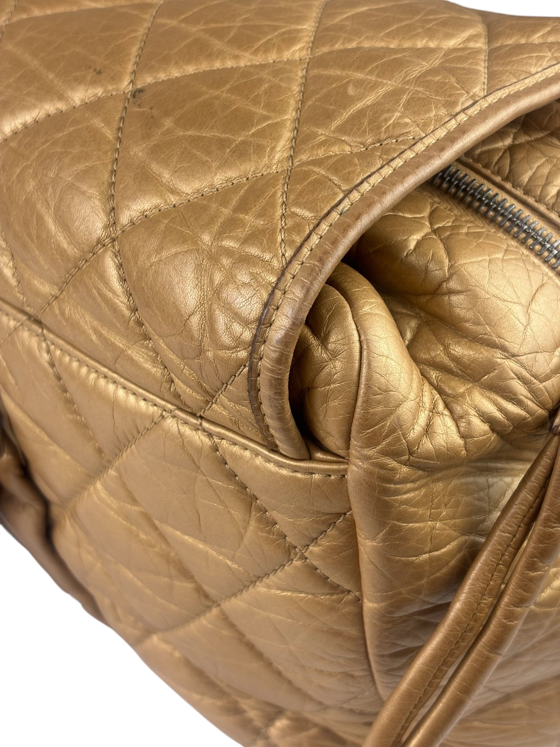 Chanel Gold Quilted Lambskin Lady Braid Flap Bag 2005