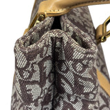Christian Dior Brown Leather Trim Canvas Trotter Tote