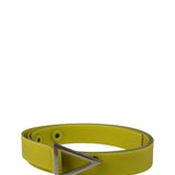 Bottega Veneta Bright Green Rubber Triangular Buckle Belt