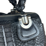 Chloé Vintage Black Leather Python Silverado Shoulder Bag