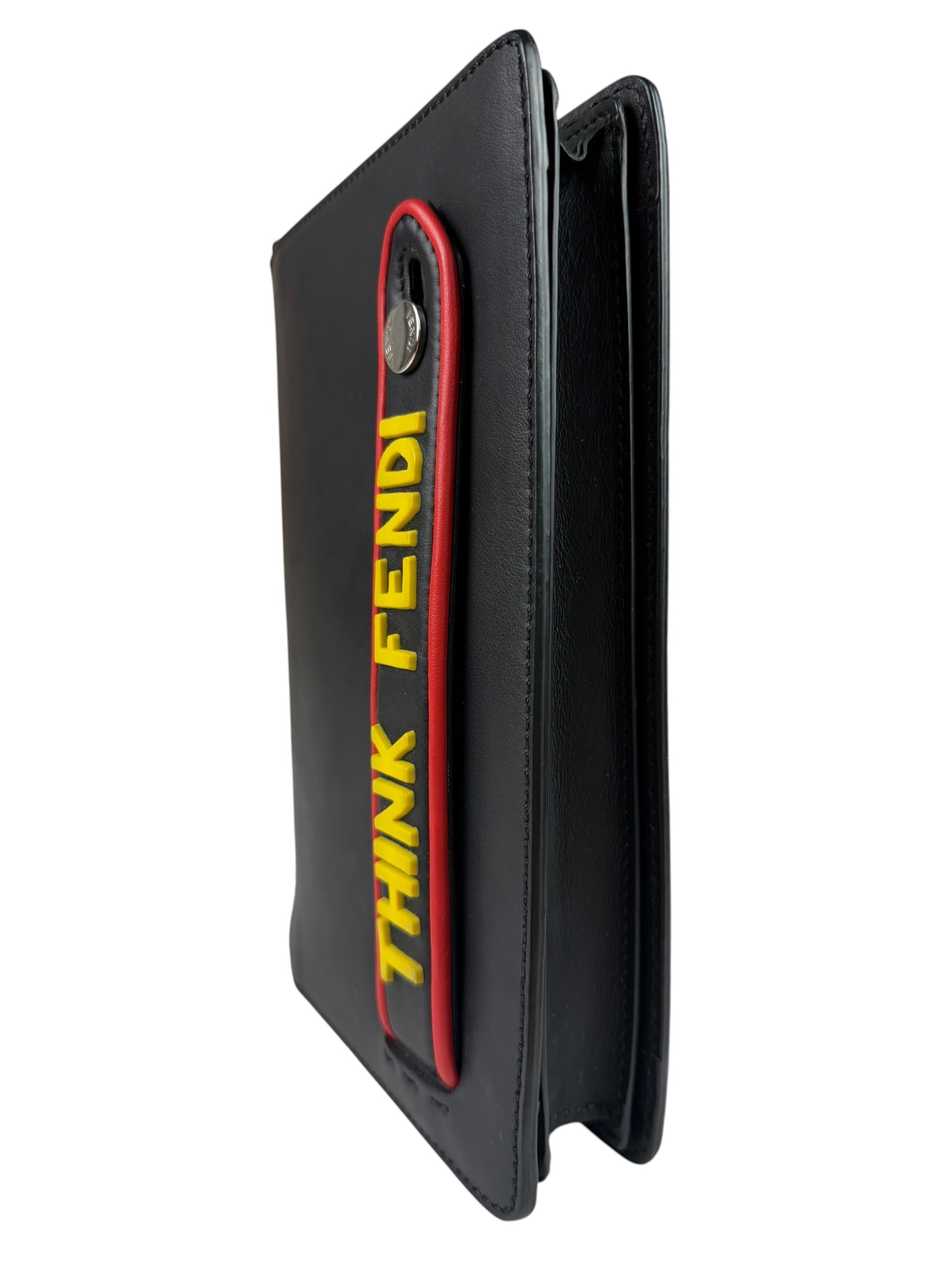 Fendi Black Leather Think Fendi Clutch