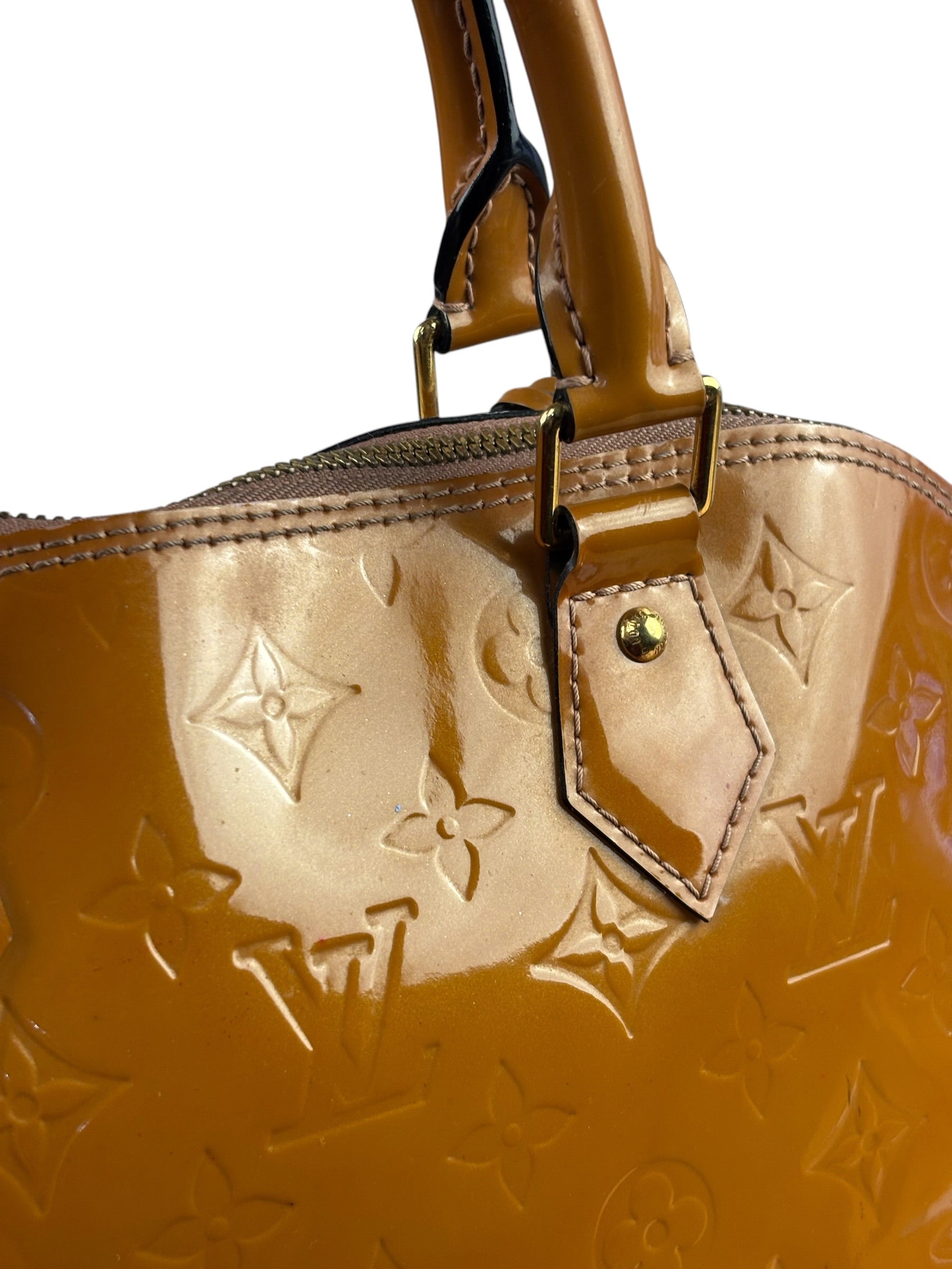 Louis Vuitton Vintage Monogram Vernis Alma MM Handbag Orange