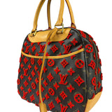 Louis Vuitton Limited Edition Deauville Cube Rosso Handbag Red