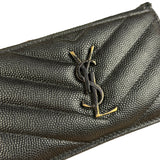 Yves Saint Laurent Black Leather Card Holder Wallet