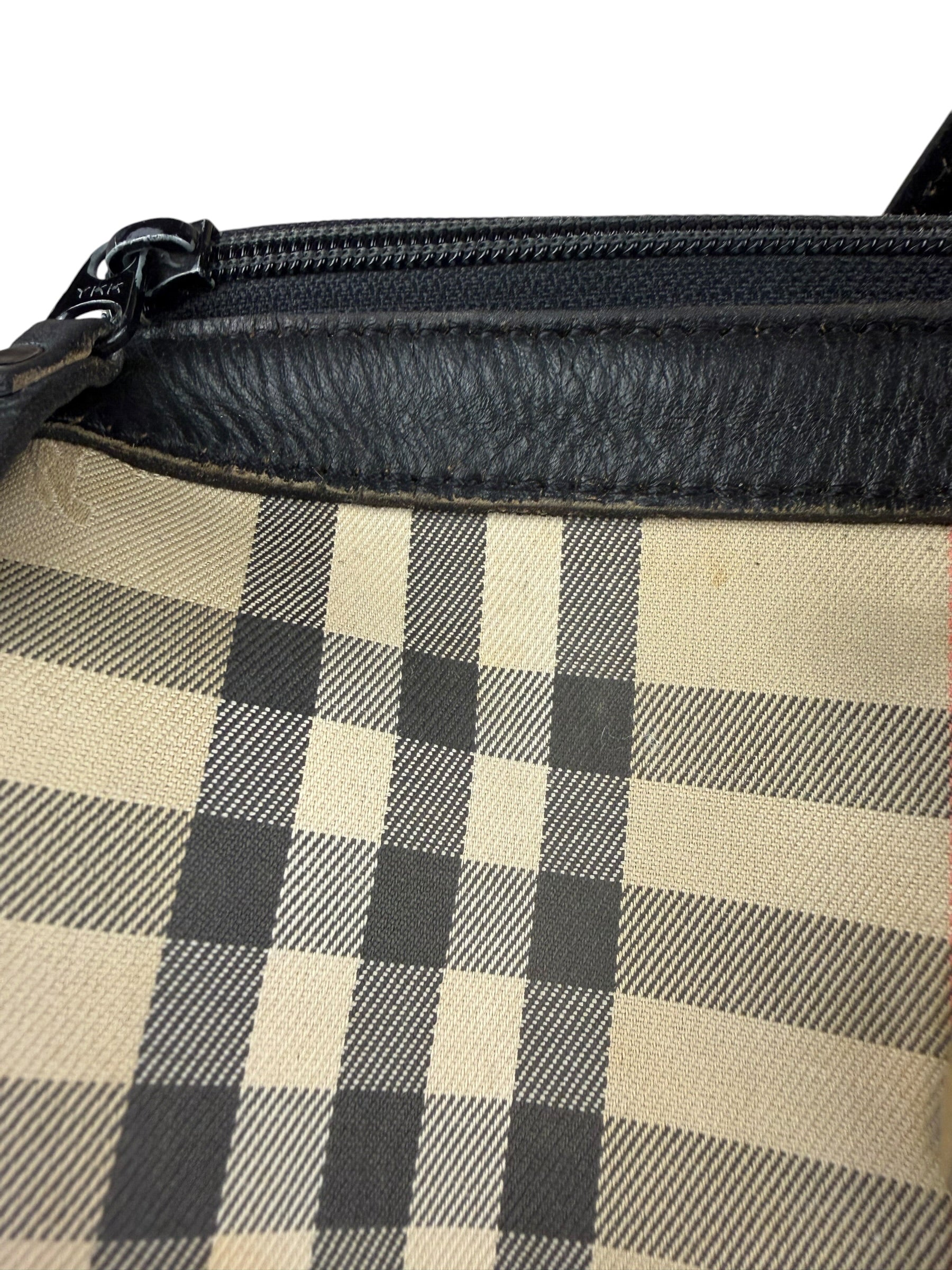 Burberry Vintage Haymarket House Small Boston Bag