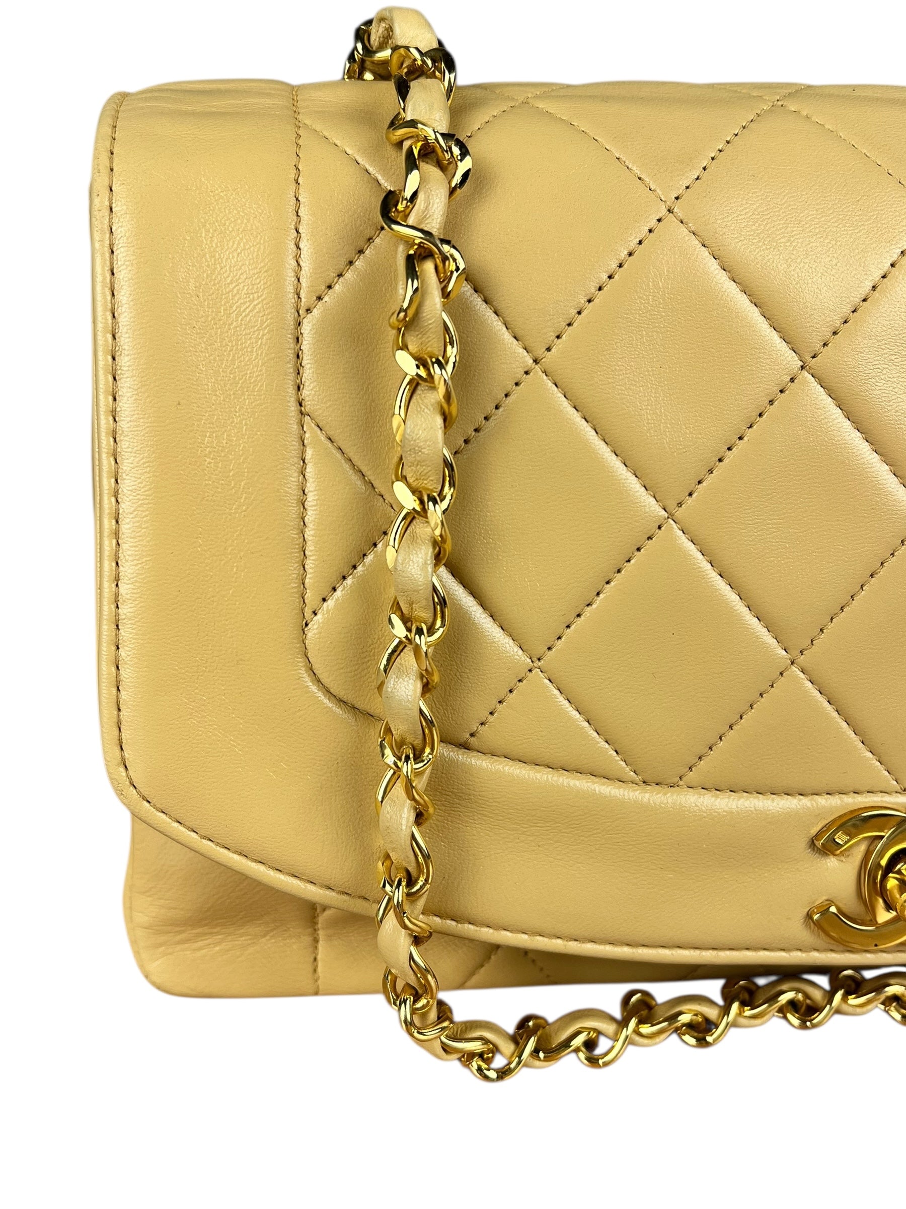 Chanel Beige CC Leather Diana Flap Bag '92