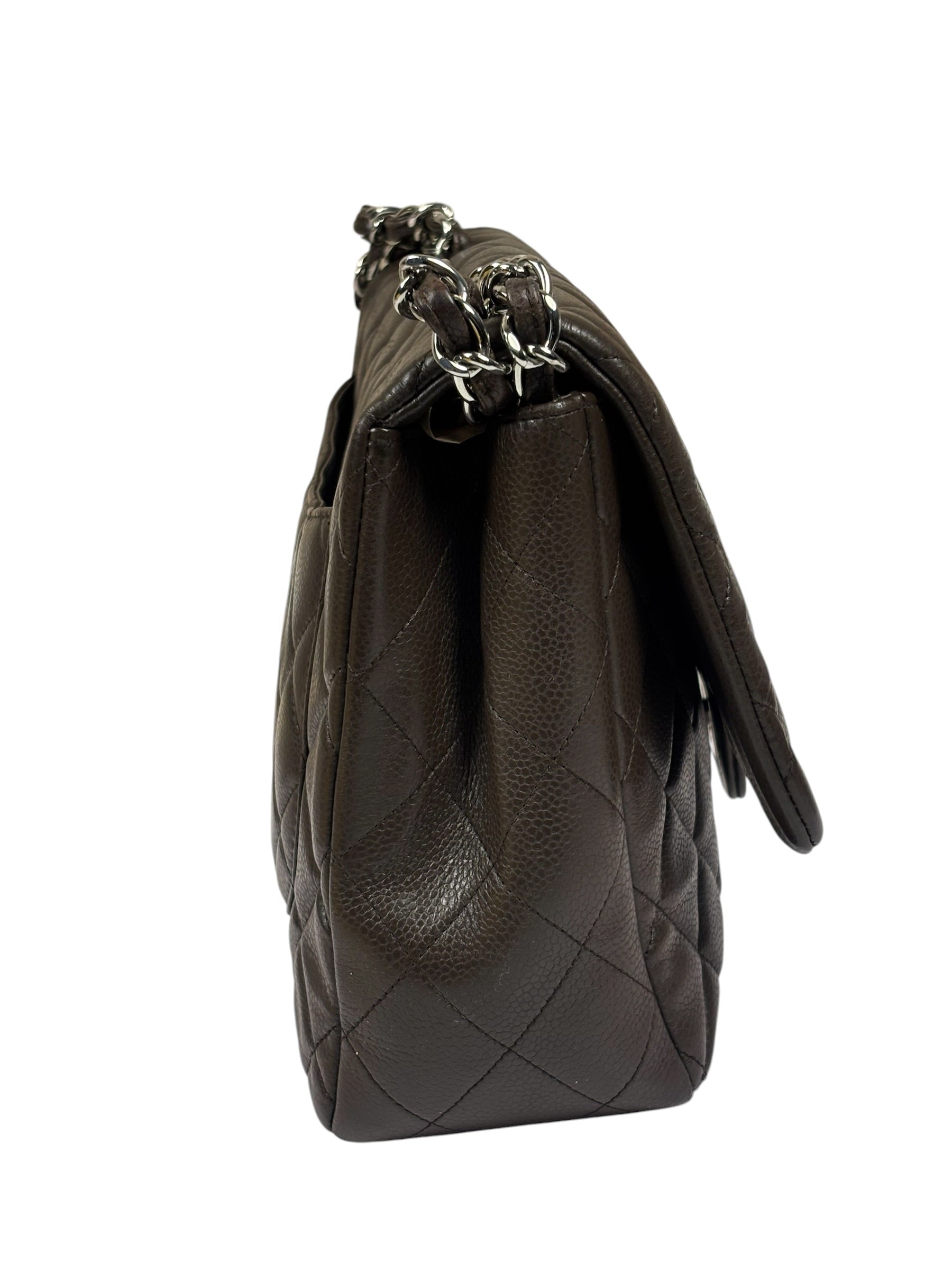 Chanel Chocolate Brown Caviar Quilted Flap Bag 2009