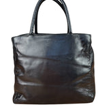 Prada Black Leather Tote Bag