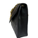 Chanel Black Quilted Leather Envelope Flap Bag Early 90's
