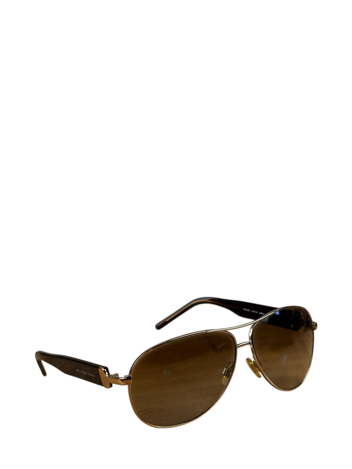 Burberry B3029 Metal Check Aviator Sunglasses