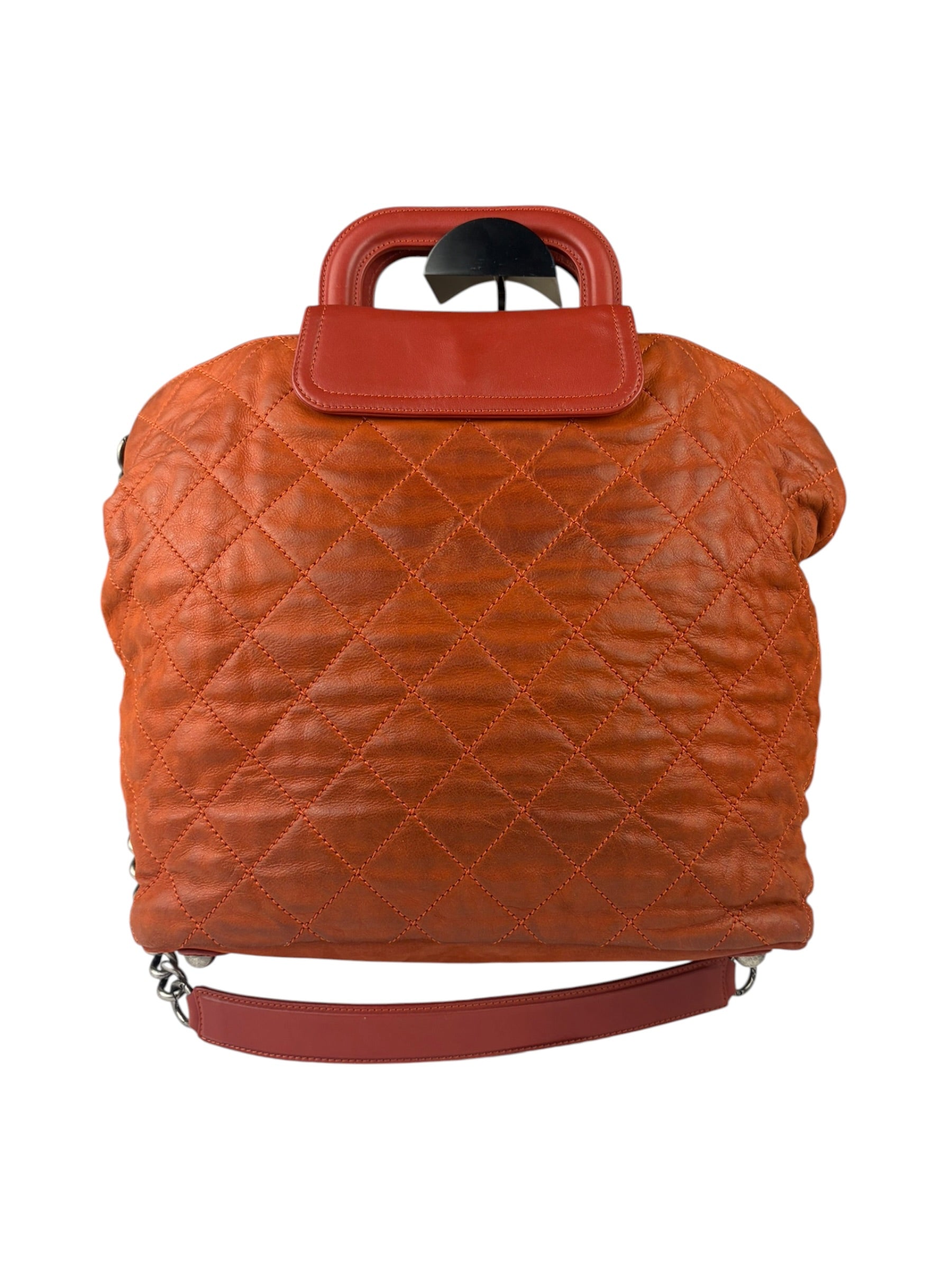 Chanel Orange Quilted Leather Large In The Mix Shopping Two-Way Tote 2011