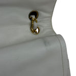 Chanel CC White Quilted Double Flap Bag 1988