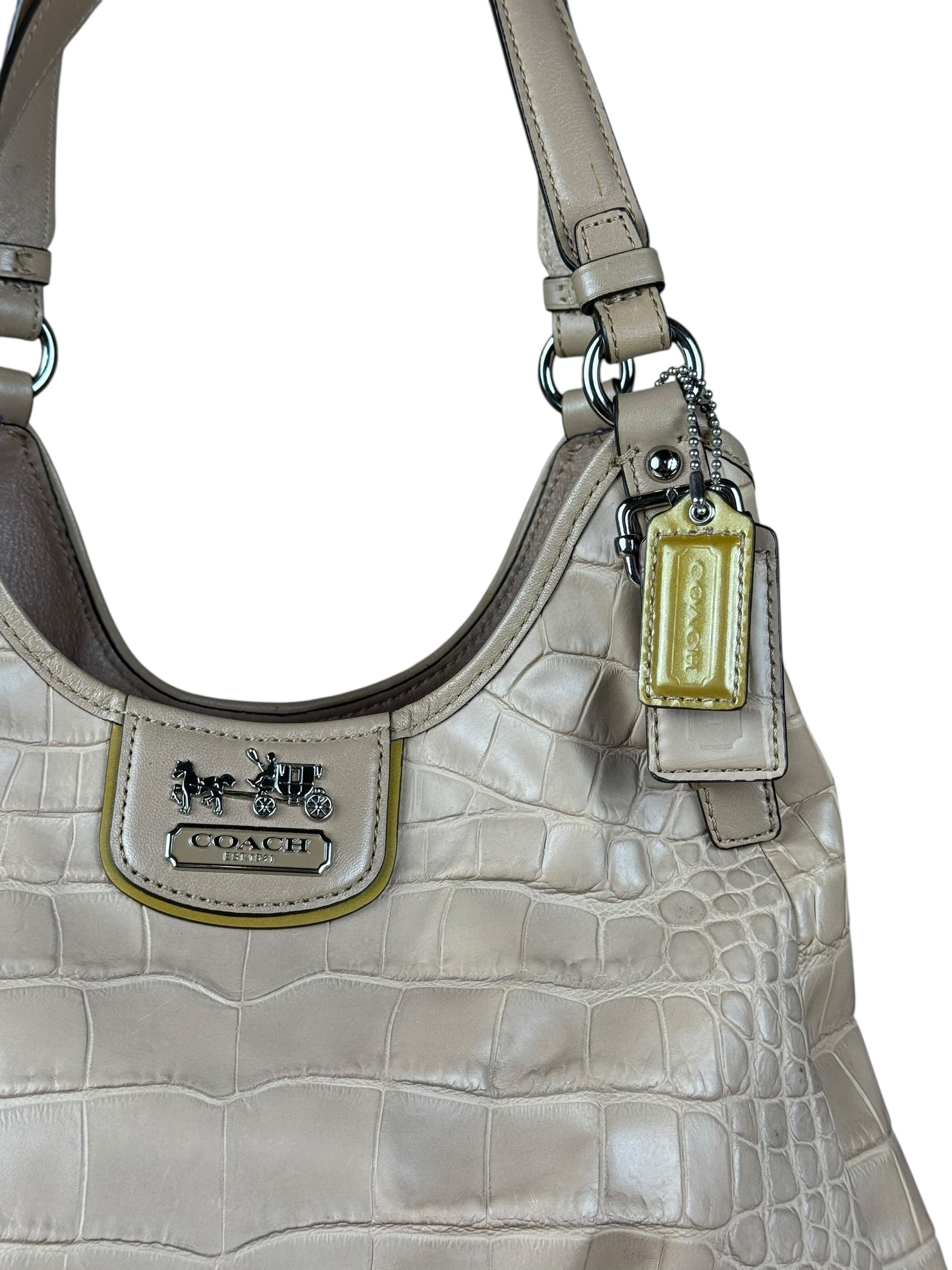 Coach Beige Maggie Croc Handbag