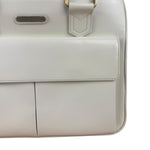 Burberry White Leather Multi-Pocket Handbag