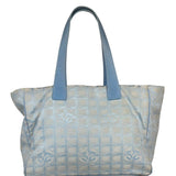 Chanel Blue Leather Trim New Travel Tote Bag 2002