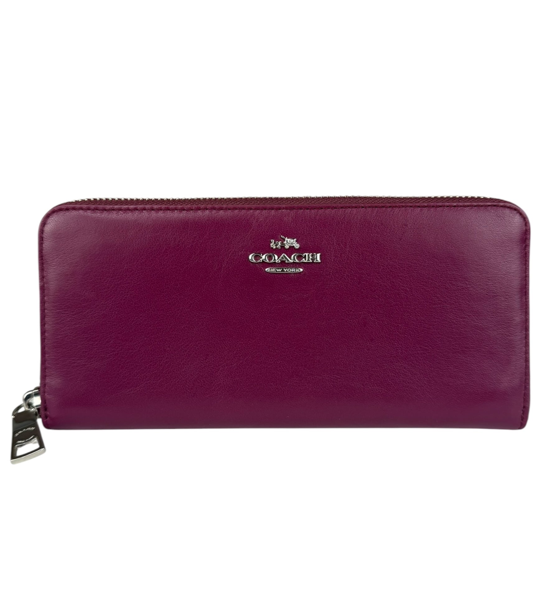 Coach Plum Long Zip Wallet