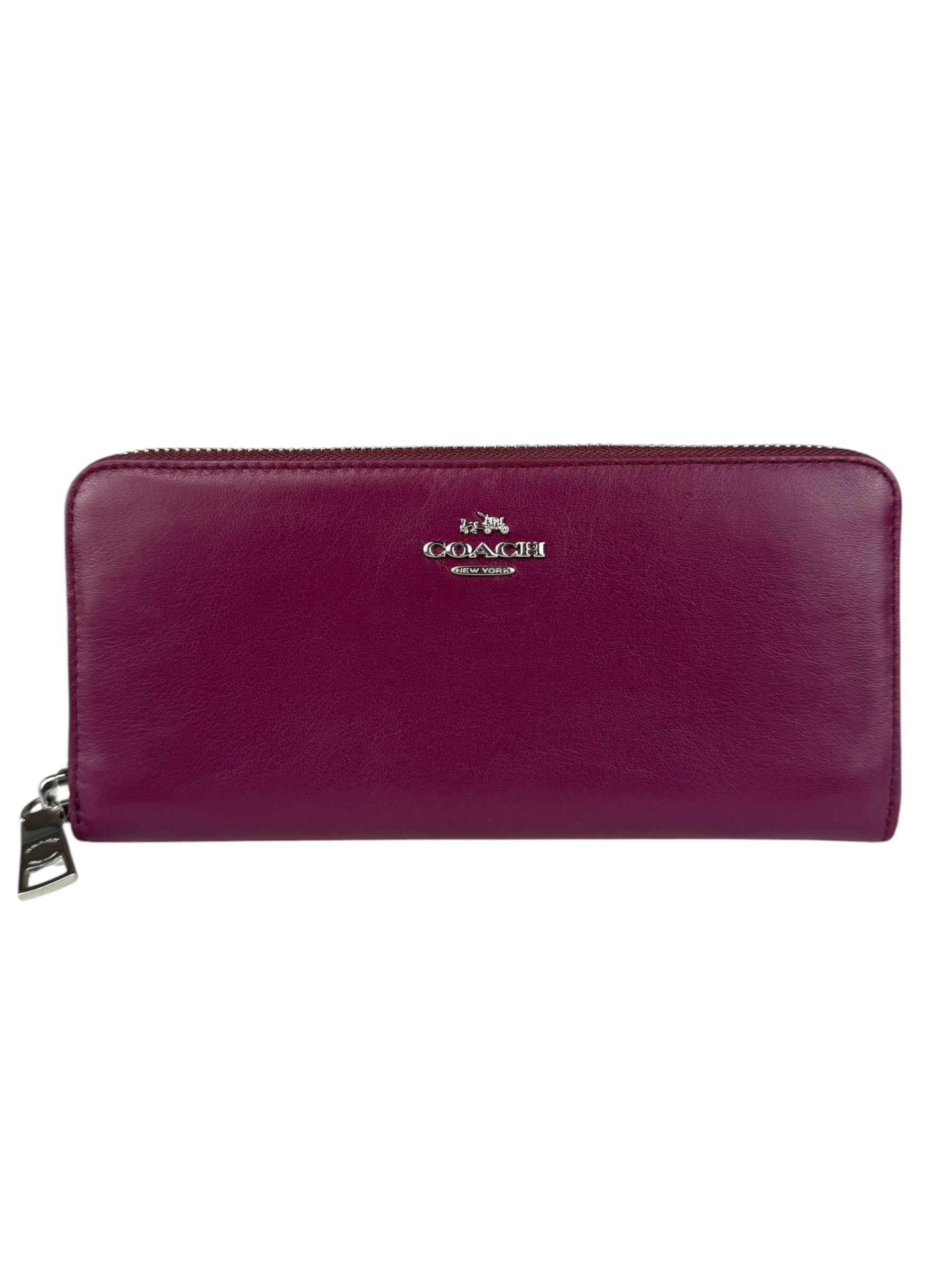 Coach Plum Long Zip Wallet
