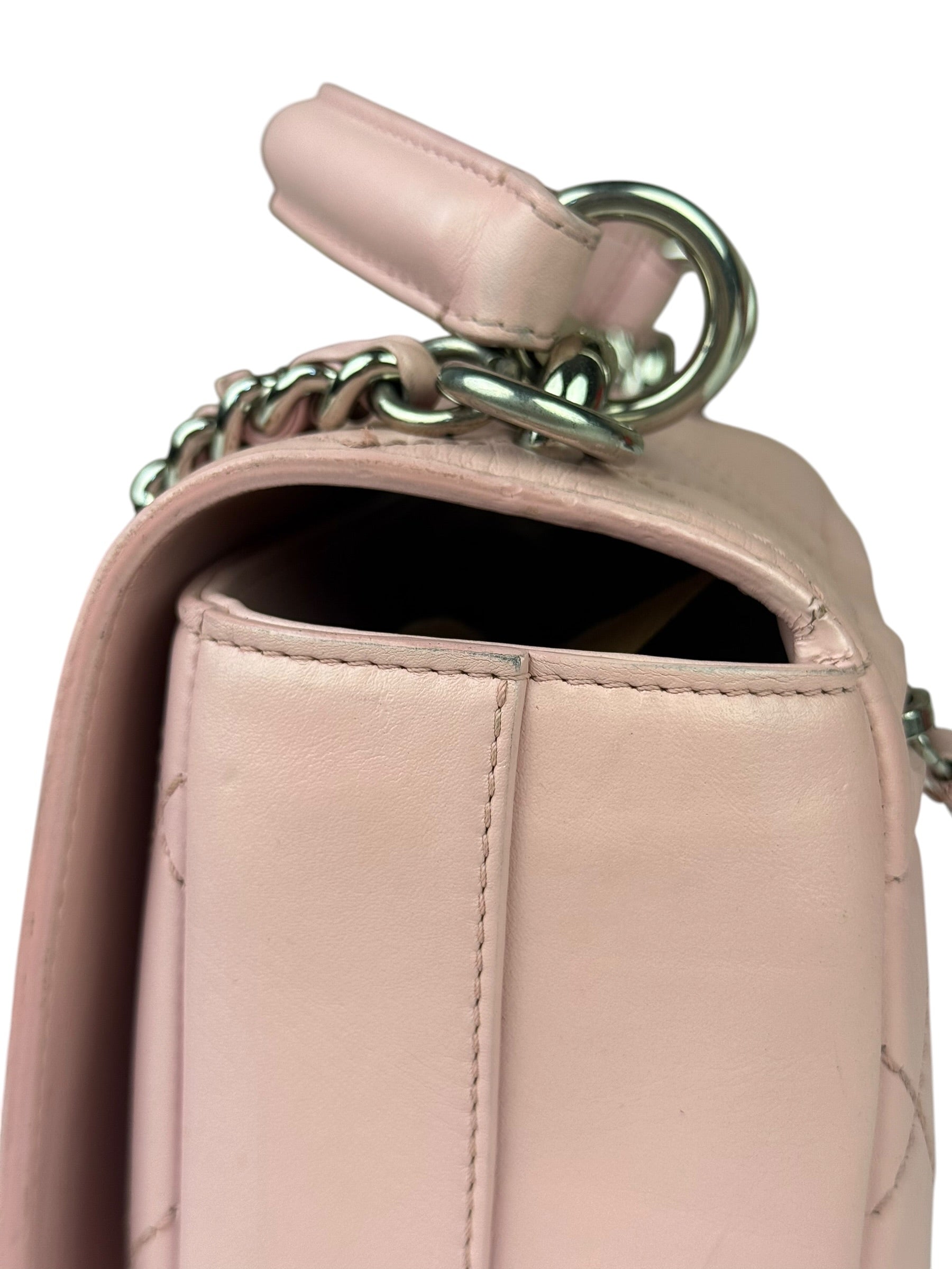 Chanel Pink Stitch Quilt Ring My Bag 2Way Flap 2017