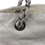 Chanel White Quilted Leather Gabrielle Shopping Tote 2010