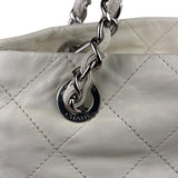Chanel White Quilted Leather Gabrielle Shopping Tote 2010
